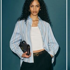 Reformation Andy Oversized Shirt Blue - Size S